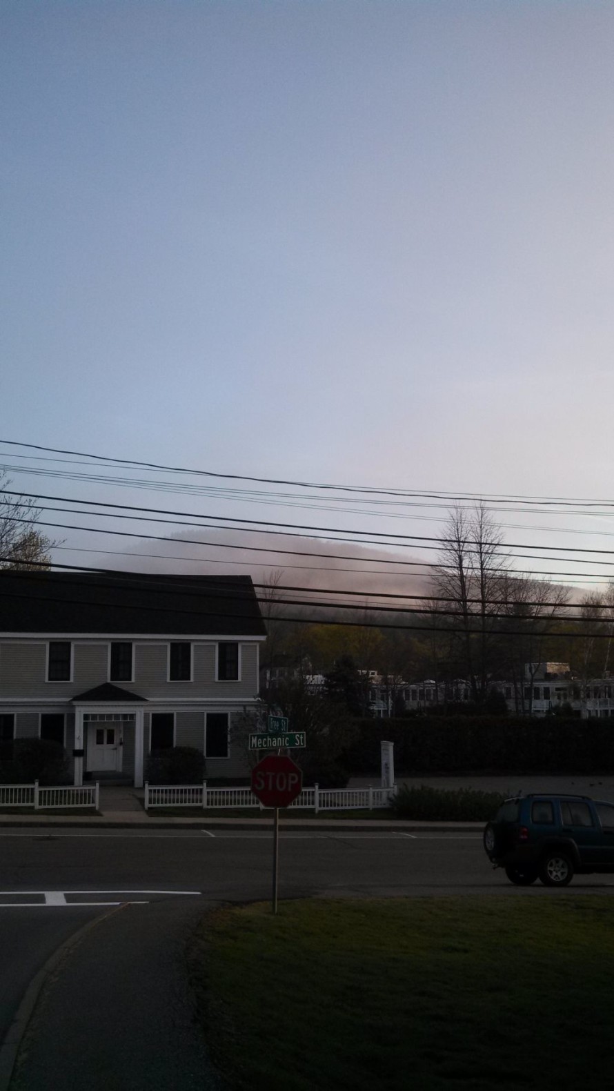 Mt. Battie just after sunrise.
