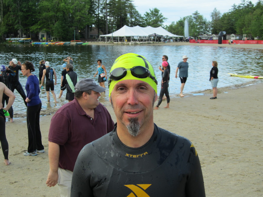 Getting ready for my big swim.