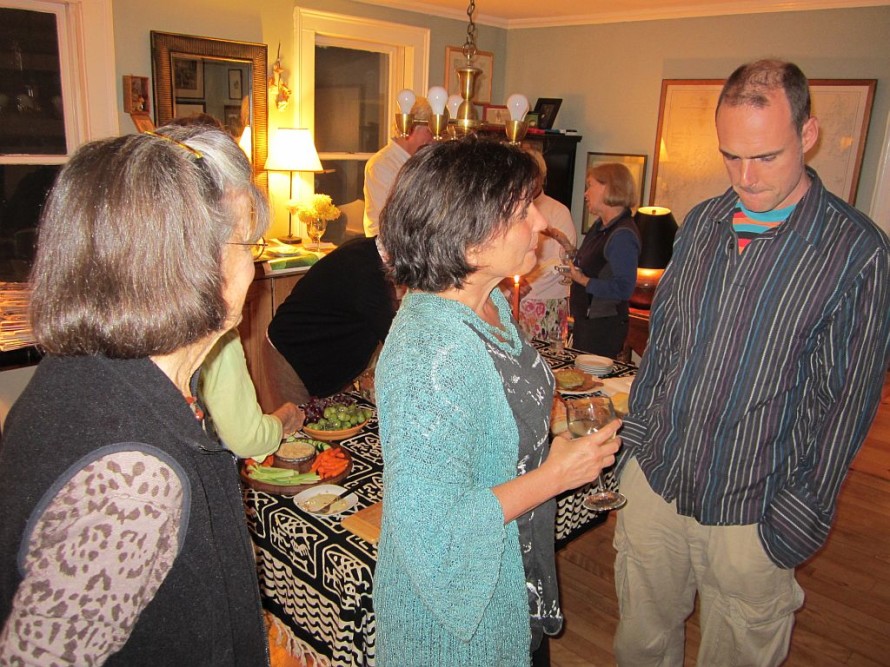 Michael Holt meeting his audience before the show.
