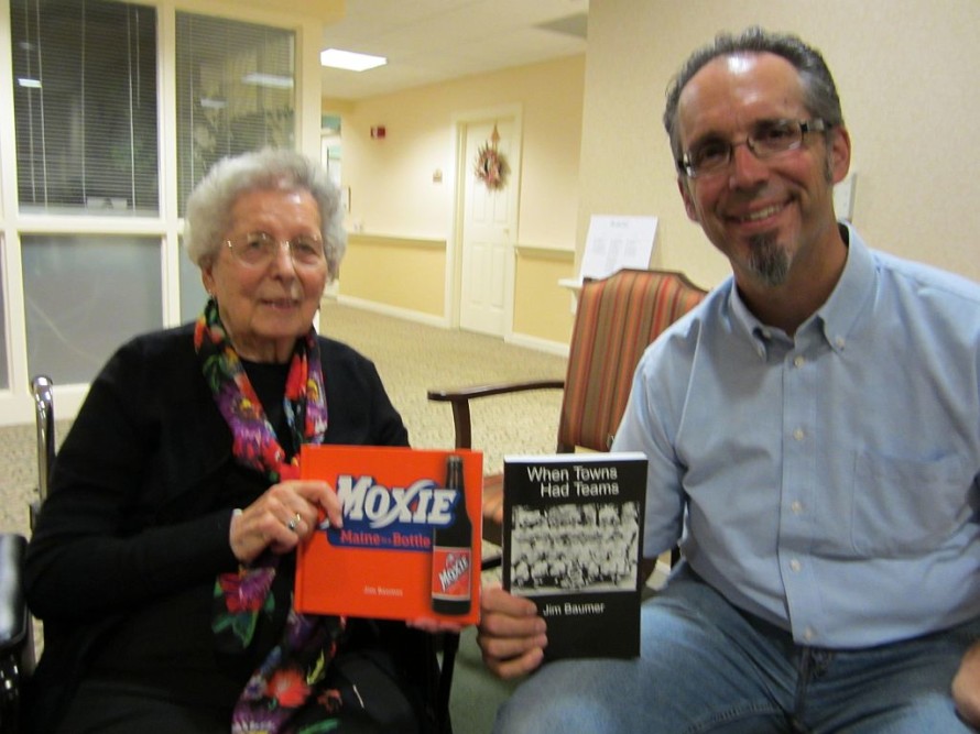 My newest fan, Shirley, holding up a signed copy of my Moxie book.
