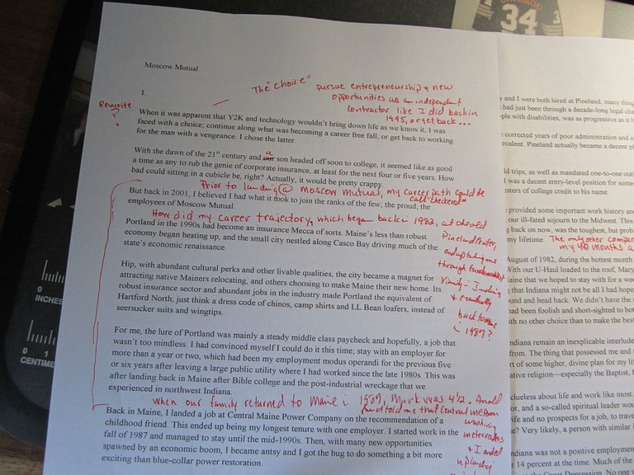 The editing process.